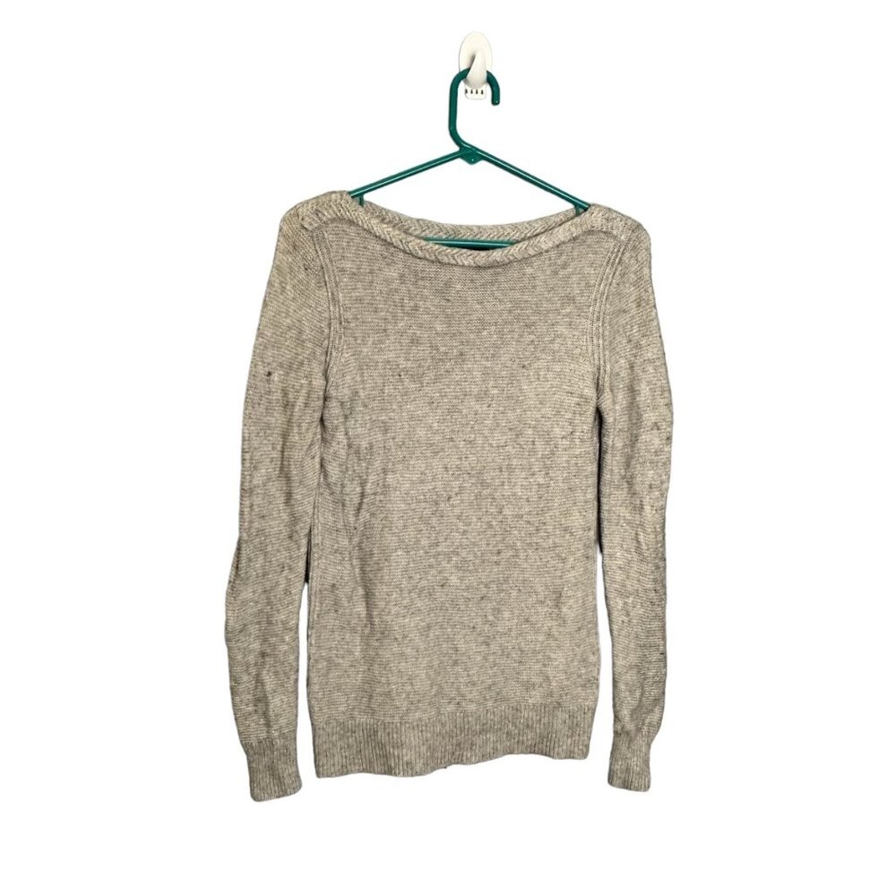 Banana Republic Women XS Merino Cashmere Blend Speckled Silver Thread Sweater